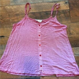 Cloud Chaser Pink Button-Front Tank Top
